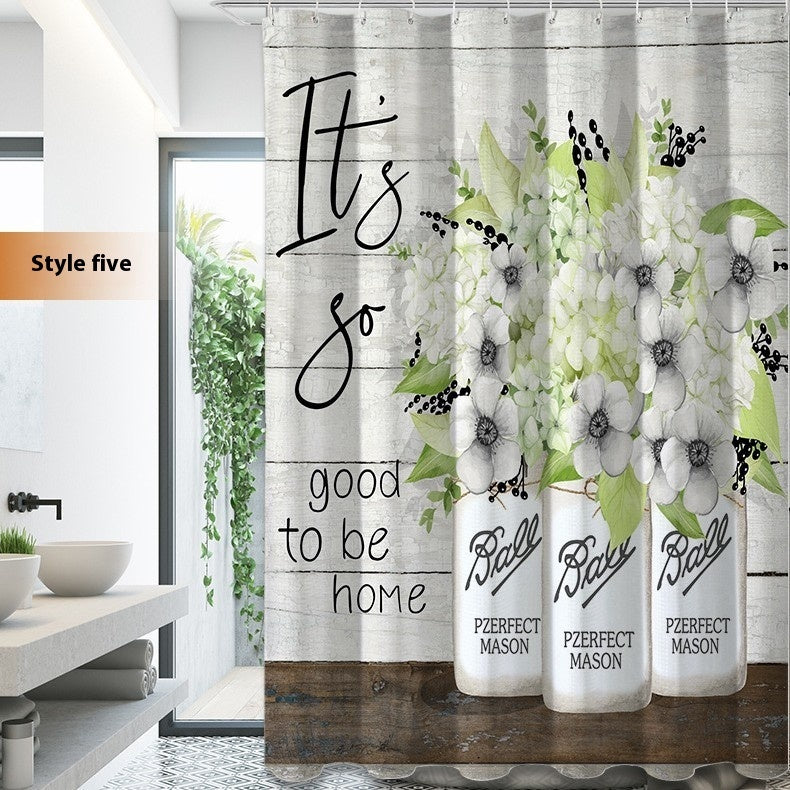 3D Digital Printing Bathroom Partition Waterproof And Mildew-proof Curtain