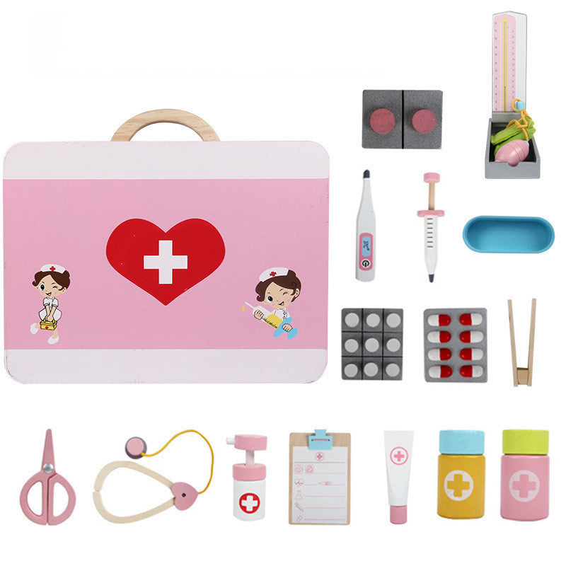 Maisonnette en bois pour enfants, boîte à médicaments en plastique de simulation