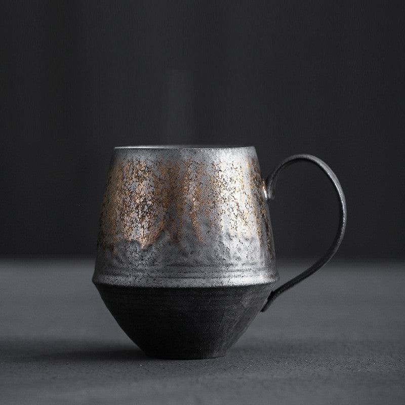 Handmade Japanese Coffee Cup Water Cup Hand Wash Hanging Ear Ceramic Mug Male Industrial Retro Cup