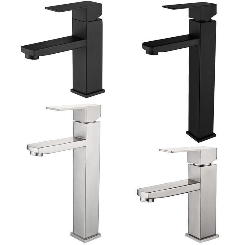 304 Stainless Steel Square Basin Hot And Cold Faucet