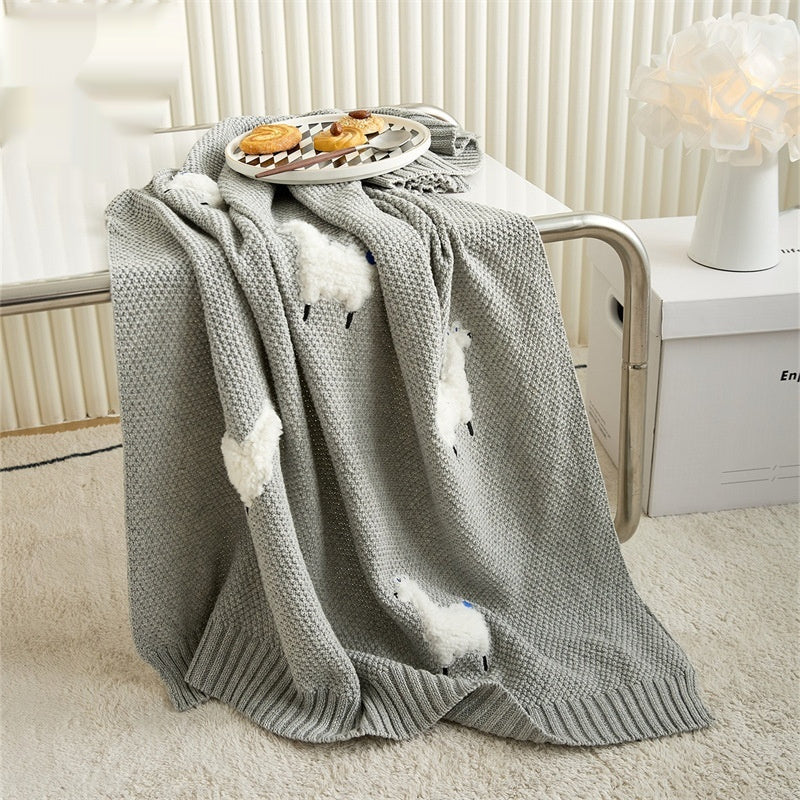 Three Dimensional Embroidered Knitted Children's Blanket Sofa Blanket