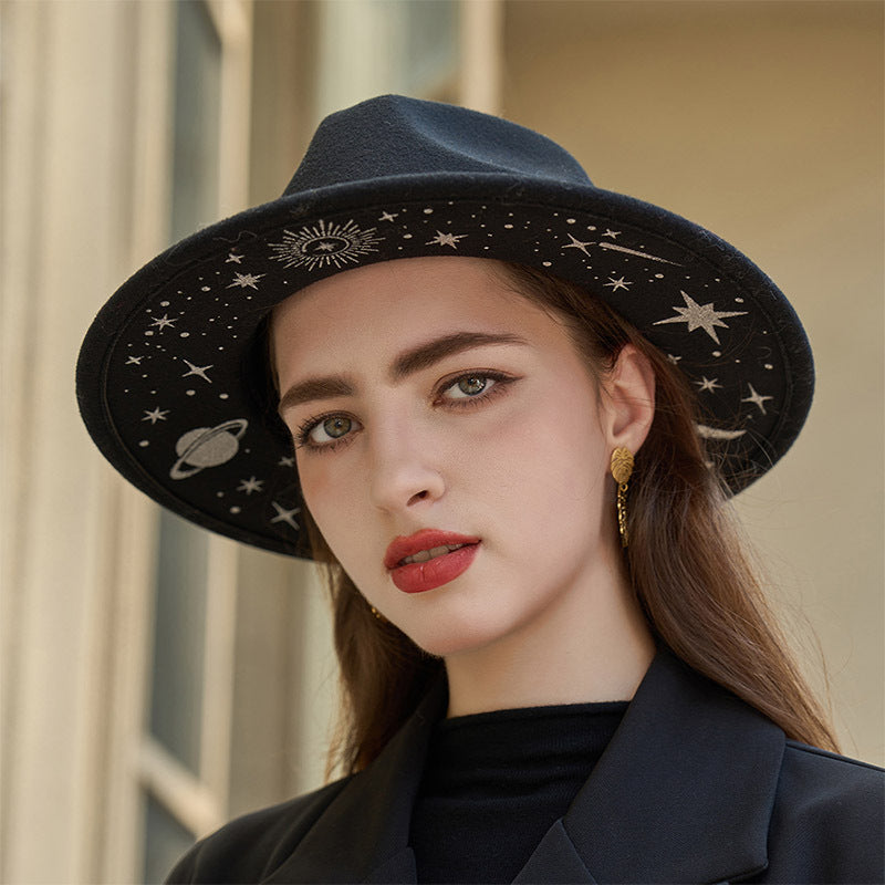 Chapeau haut-de-forme vintage créatif et polyvalent pour femme
