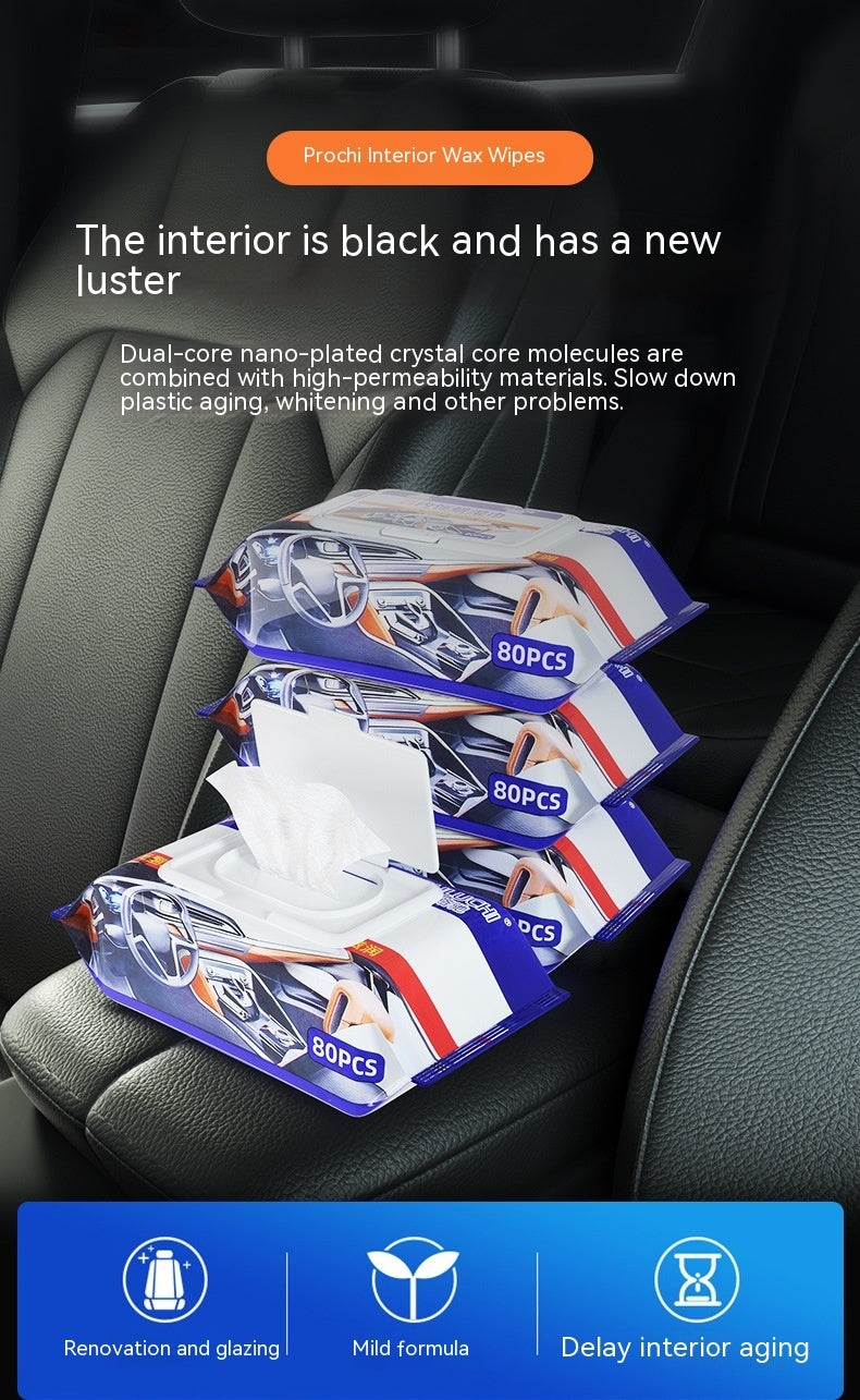 Car Interior Wax Wipes Cleaning Supplies
