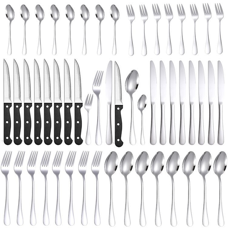 Stainless Steel Tableware 48 Pieces Suit Steak Knife Fork And Spoon