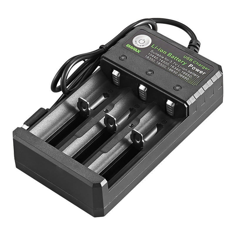 Lithium Battery Charger 3-slot USB Charging Stand