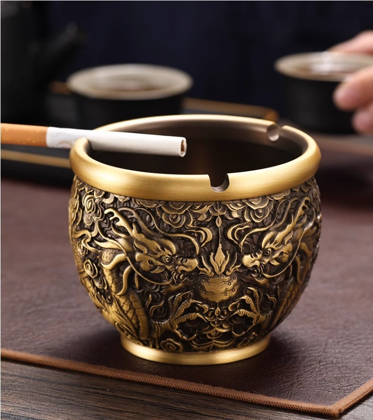 Home Pure Copper Ashtray Retro Large Sized Creative Ornaments