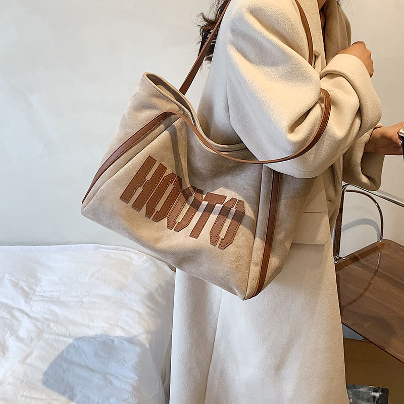 Frosted Large-capacity Letter Trend Tote Bag Fashion