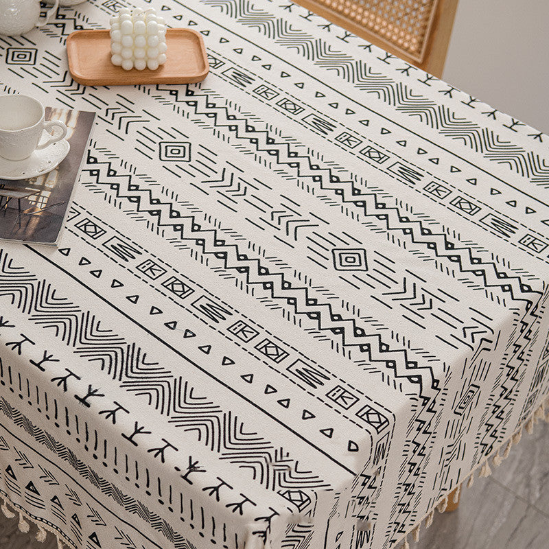 Cotton And Linen Disposable Fabric Rectangular Tablecloth
