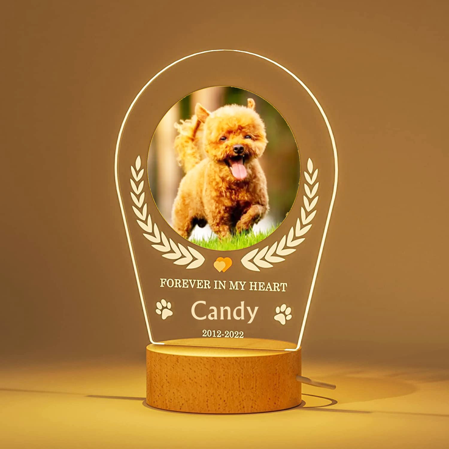 Dog Commemorative Photo Frame Night Light