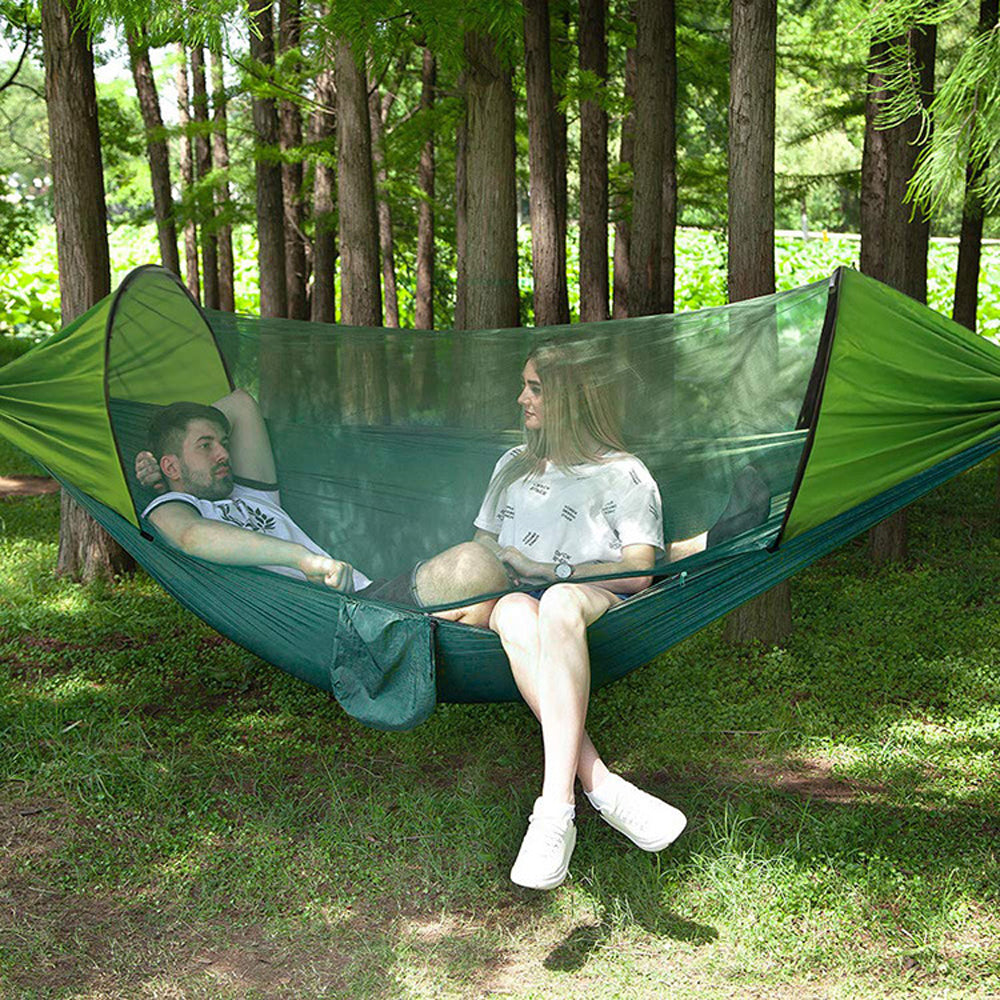 Hamac moustiquaire automatique à ouverture rapide, double, pour le camping en extérieur