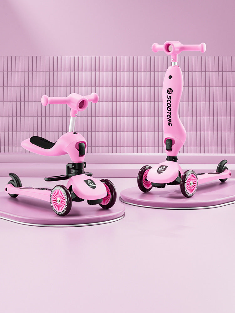 Trottinette bébé avec siège - Pousse ou glisse