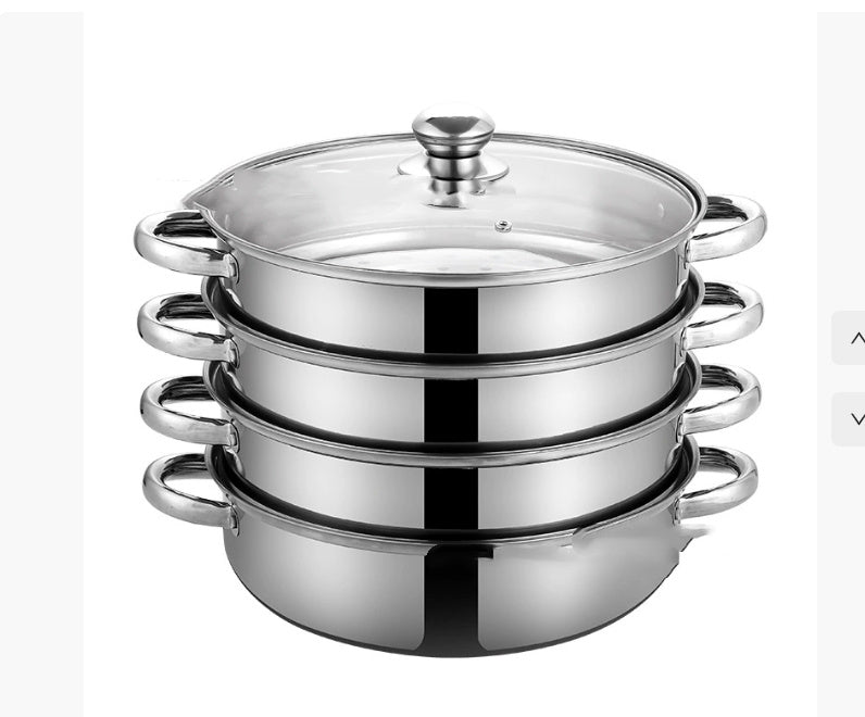 Deepen Stainless Steel Five-layer Cooking Pot With Large Capacity