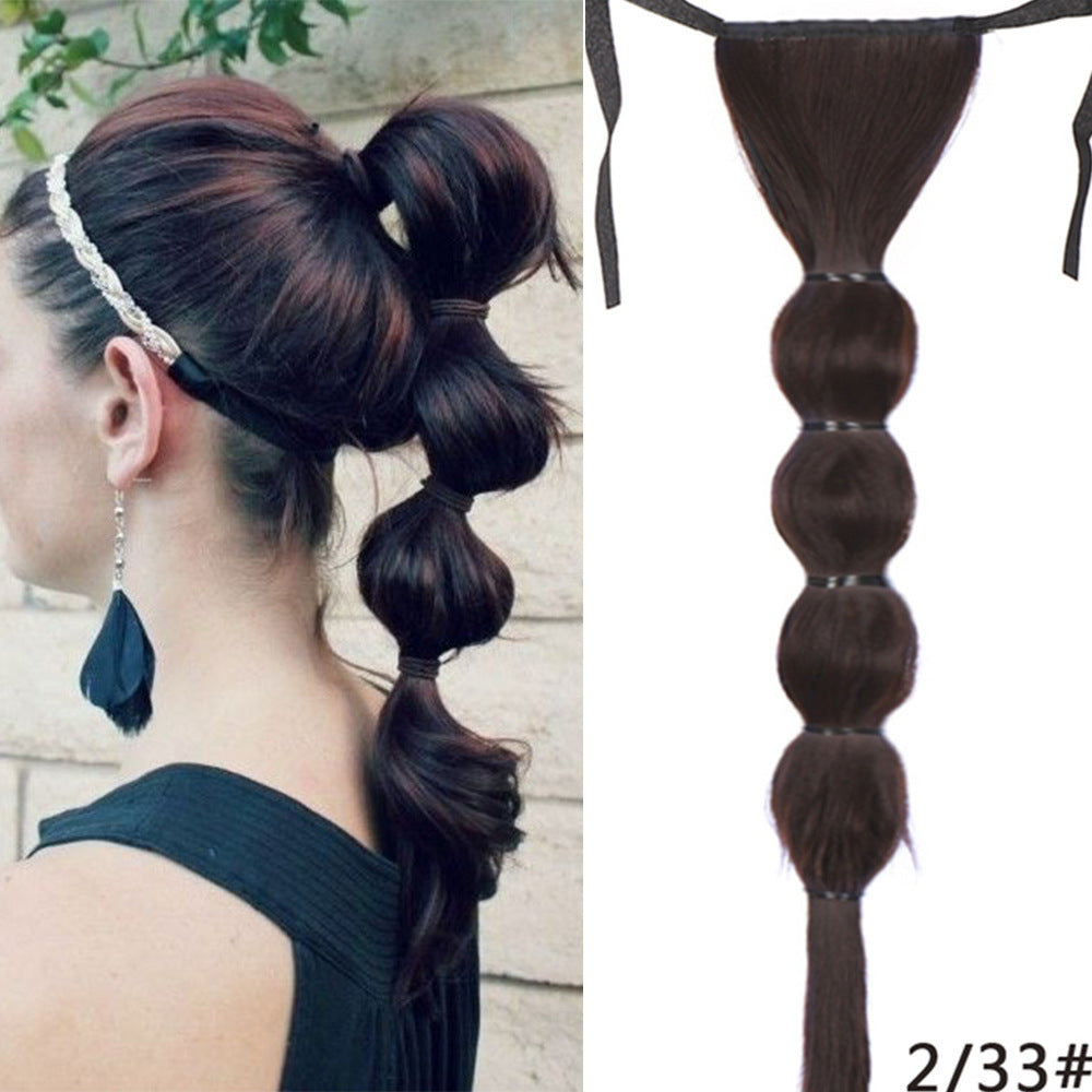 Women's Lace-up Lantern Bubble Braid Wig
