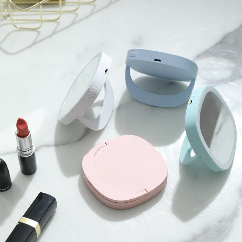 Miroir de maquillage multifonctionnel avec éclairage LED portable