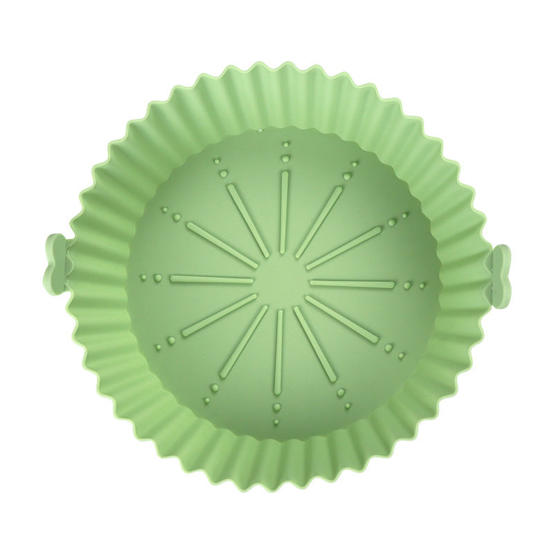 Plat de cuisson rond binaural en silicone de qualité alimentaire pour friteuse à air