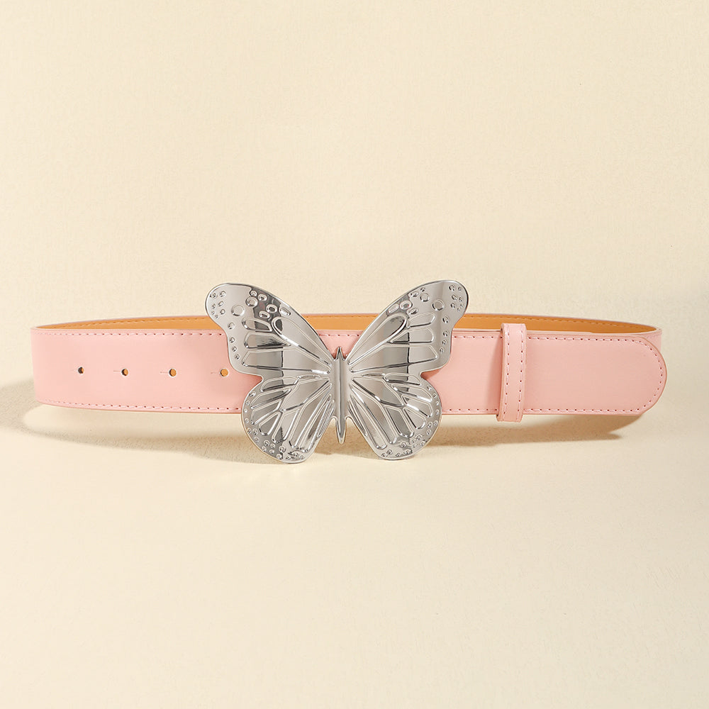 Ceinture Papillon Métallique Grande Taille pour Femme, Ceinture Simple Vintage, Accessoire Tendance et Doux