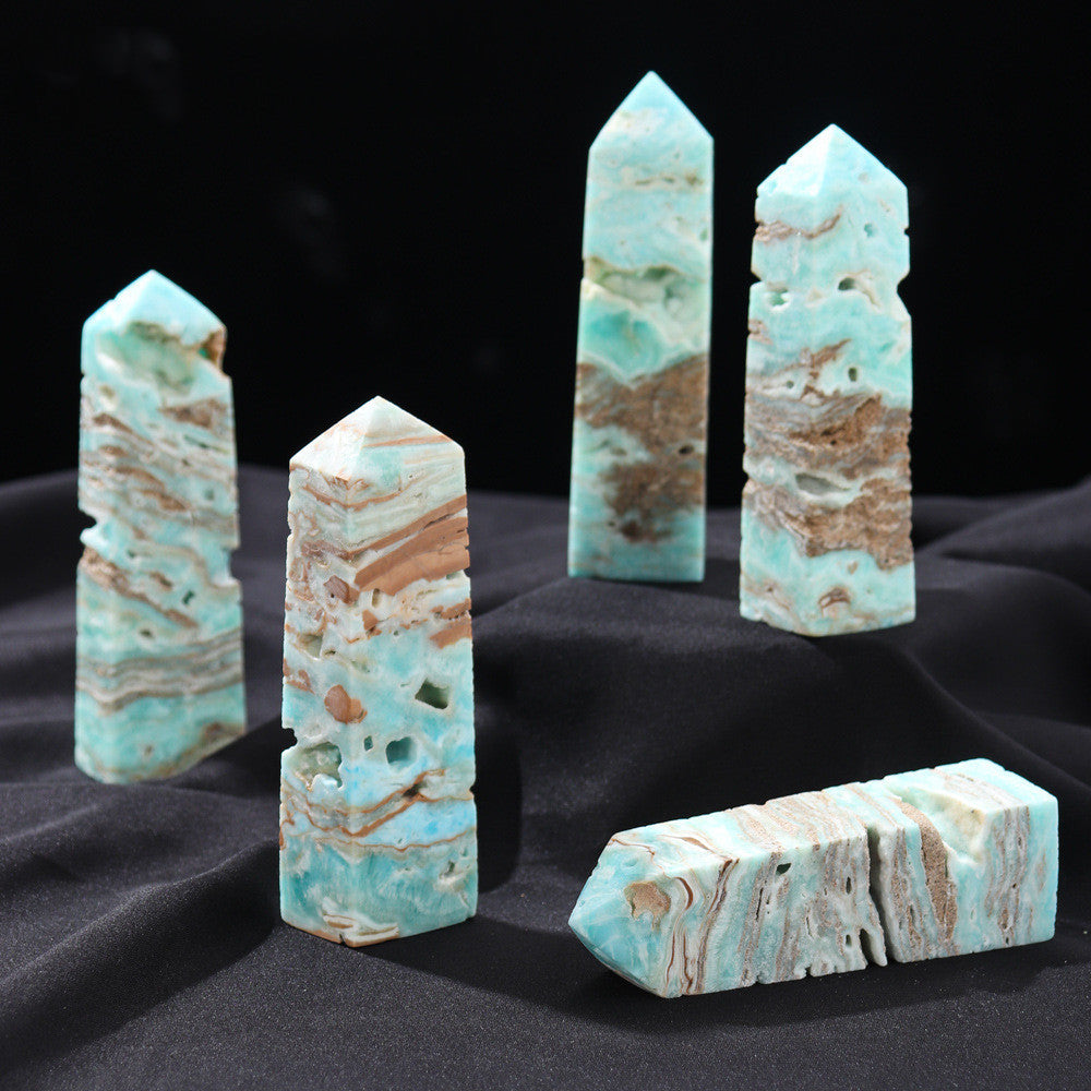 Hand-polished Single-pointed Quadrangular Prism Decorative Ornament