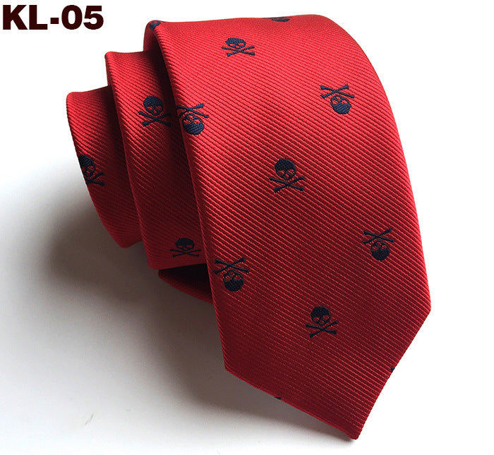 New 6cm Narrow Version Skull Head Halloween Tie