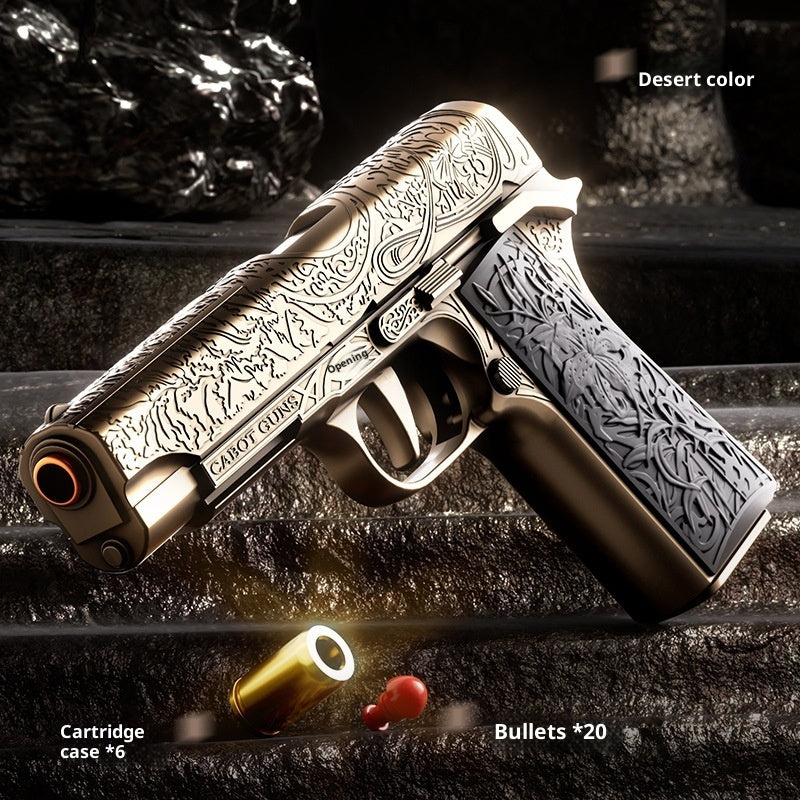 Plastic Retro Carving Throwing Shell Soft Bullet Gun Automatic Toy Gun