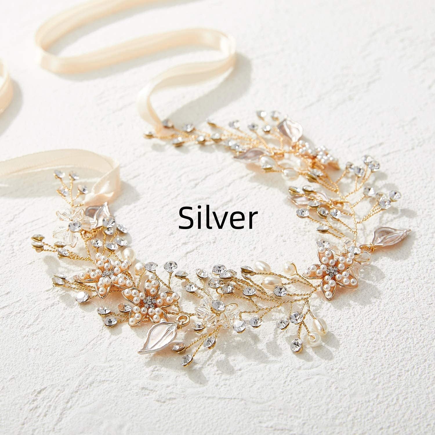 Bridal Headdress Crystal Pearl Hair Band