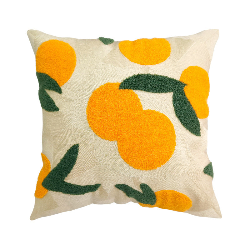 Housse de coussin de canapé brodée de style Ins, simple, en peluche avec pampilles