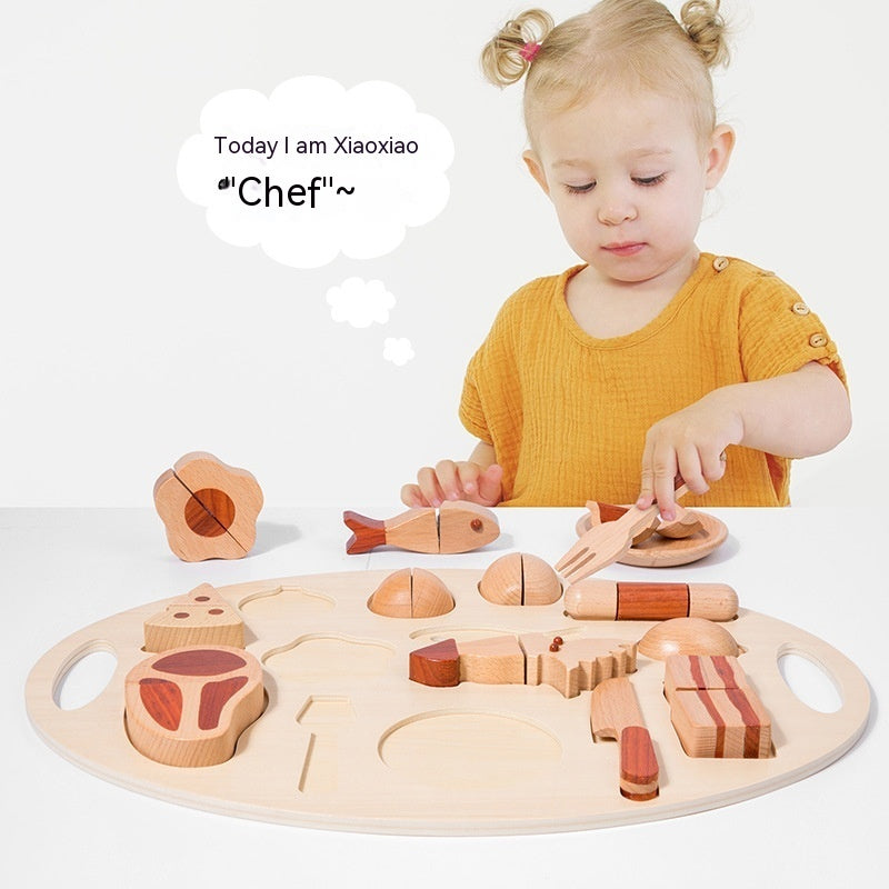 Log Food Breakfast Set Play House Simulation Kitchenware
