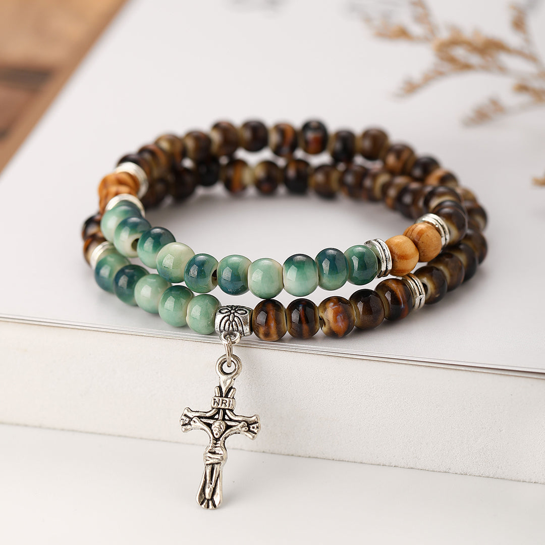 Retro Double-layer Ceramic Bracelet For Women