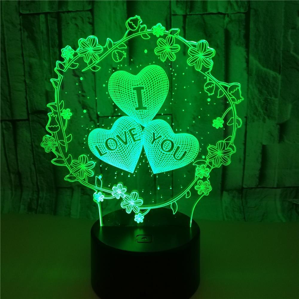 3D I LOVE YOU Valentine's Day Wedding LED Light