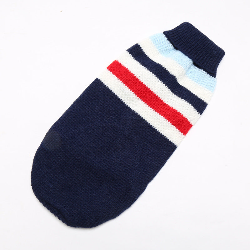 Pet Dog Fashion Simple Knitted Striped Clothes