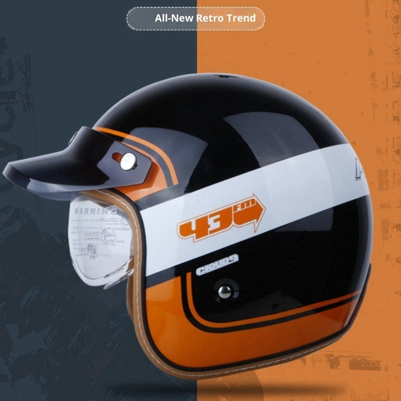 Casque de moto Casque de moto pour hommes et femmes avec lunettes intégrées pour voiture électrique
