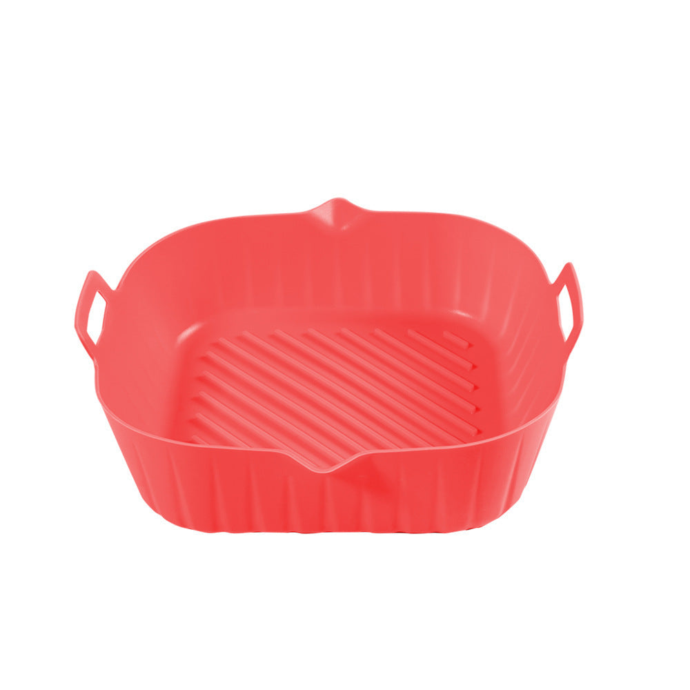 Bandeja de silicona para freidora de aire redonda y gruesa, plegable