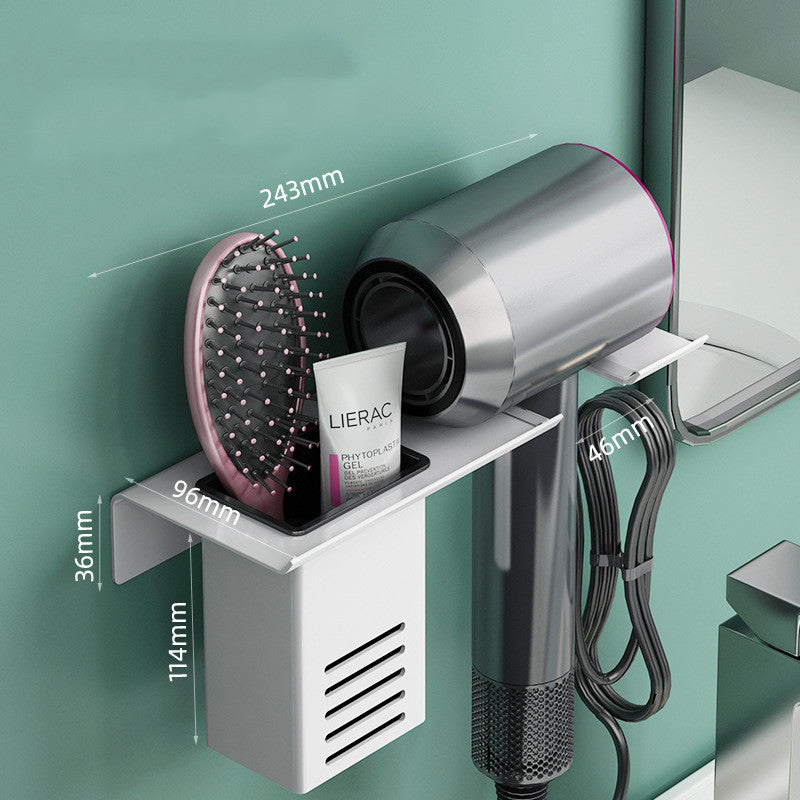 Soporte para secador de pelo para baño, inodoro, colgador de pared sin perforaciones