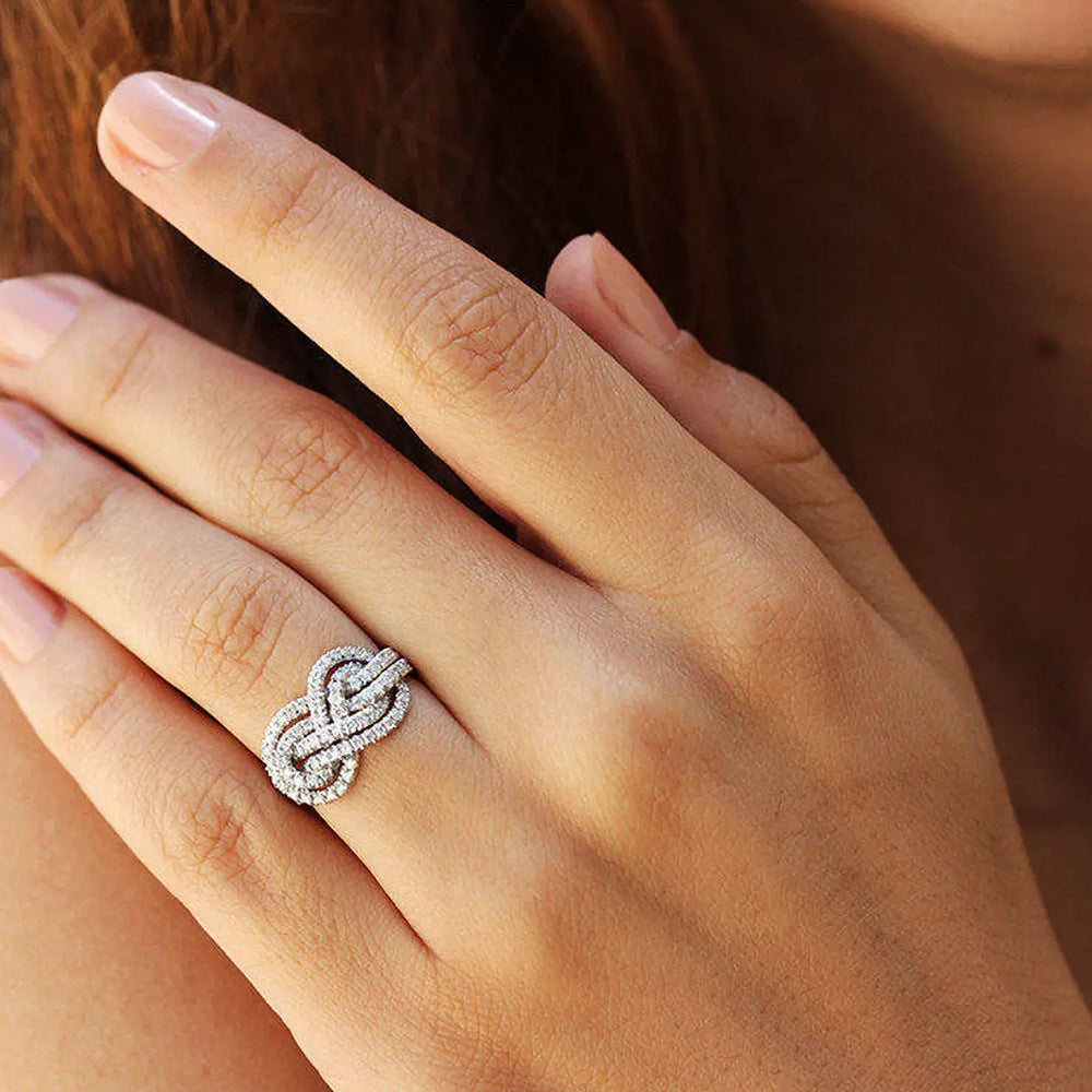 Women's Temperament Fashion Cross Knot Ring