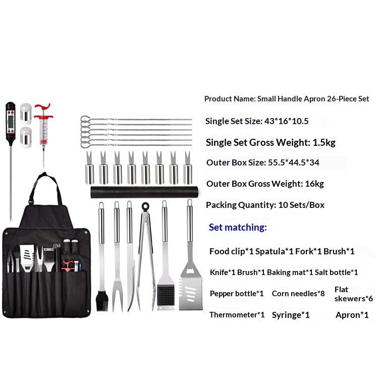 Barbecue Tool Outdoor BBQ Set 26-Piece Includes Apron Grilling Tools And Knives