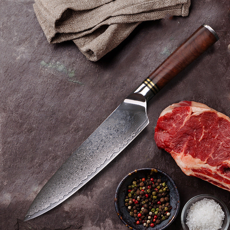 Acier de Damas Ustensiles de Cuisine Occidentale pour Couper les Légumes