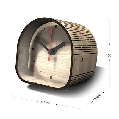 3D Wooden Puzzle Diy Assembled Desktop Alarm Clock Creative Clock Gift