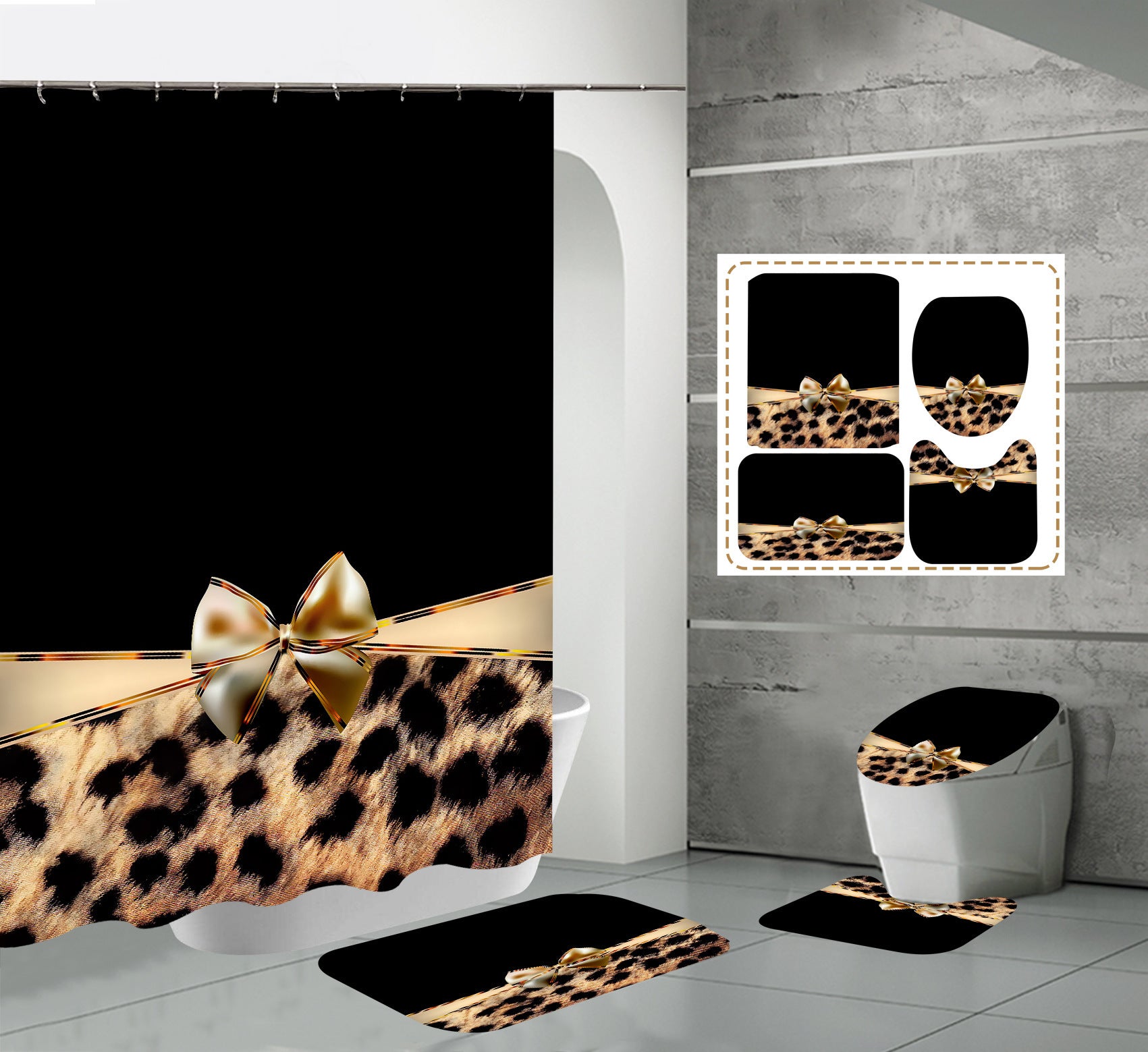 Digital Printing Bathroom Mildewproof And Waterproof Hanging Cloth