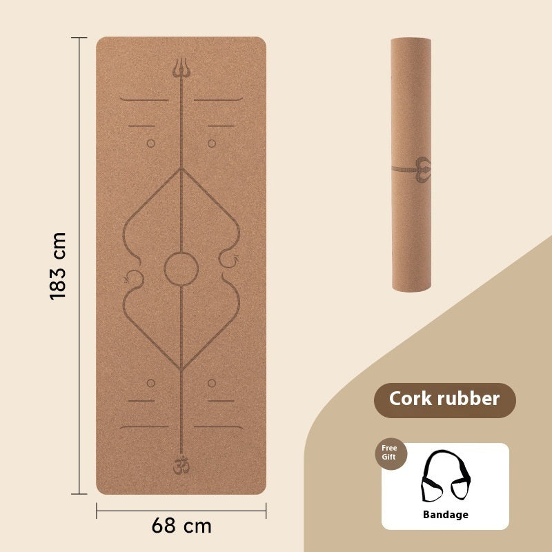 Household Fashion Personality Cork Rubber Yoga Mat