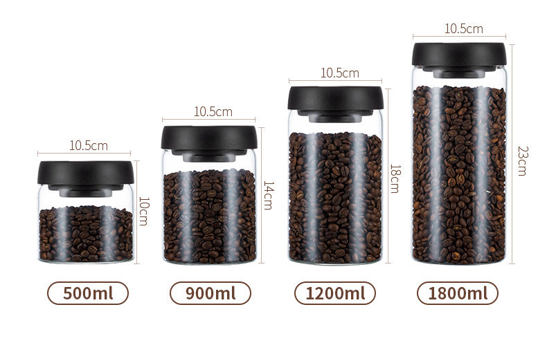 Vacuum Pumping Coffee Nut Glass Storage Jar