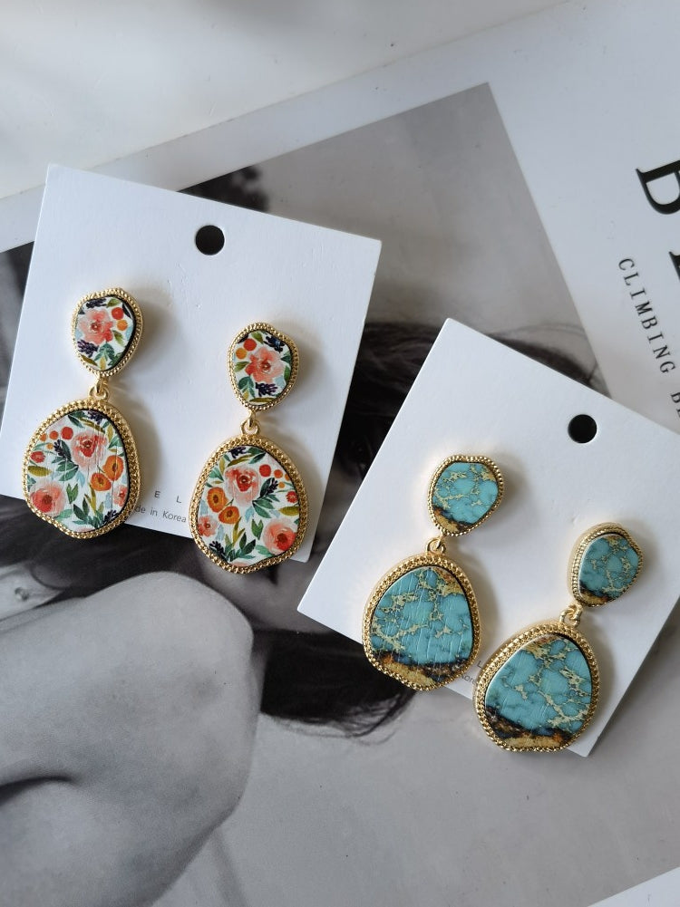 Fashion Exaggerated Water Drop Oval Stud Earrings