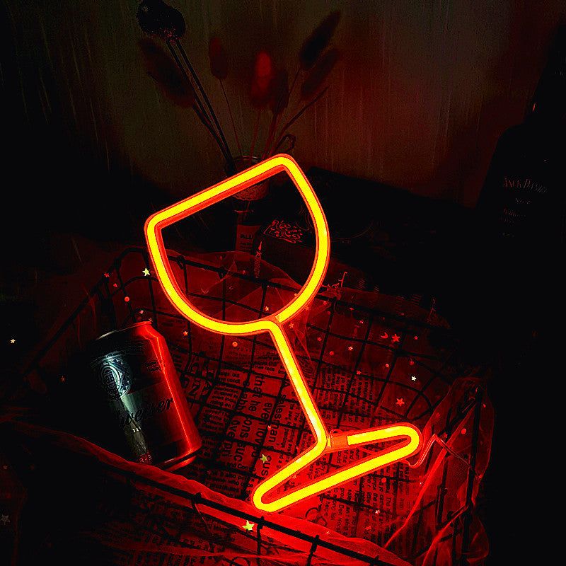 Decorative Wall LED Neon Wine Glass Light