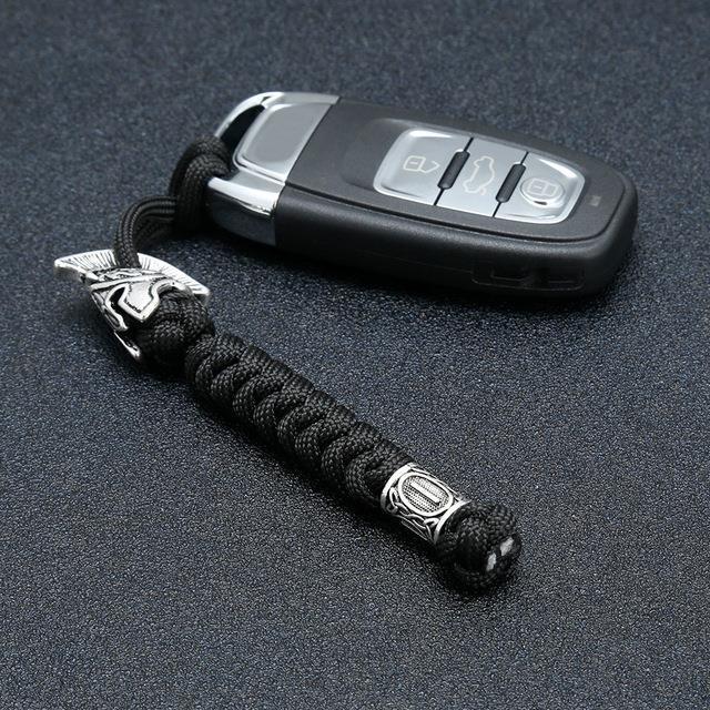 Viking Rune Bead Lanyard Keychain Outdoor