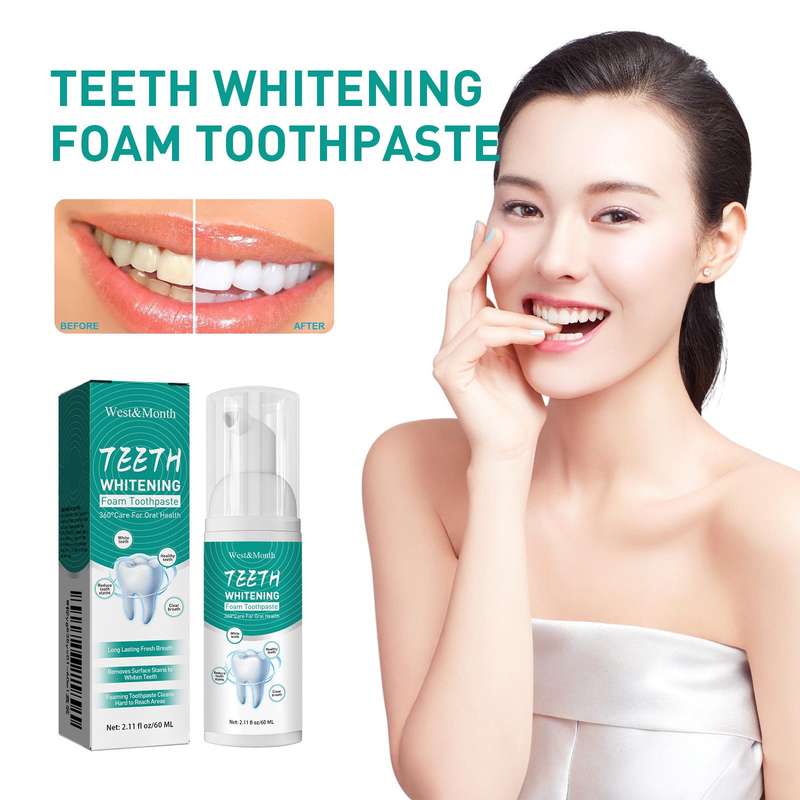 Dentifrice blanchissant, antitartre, nettoie les taches dentaires, soin des gencives