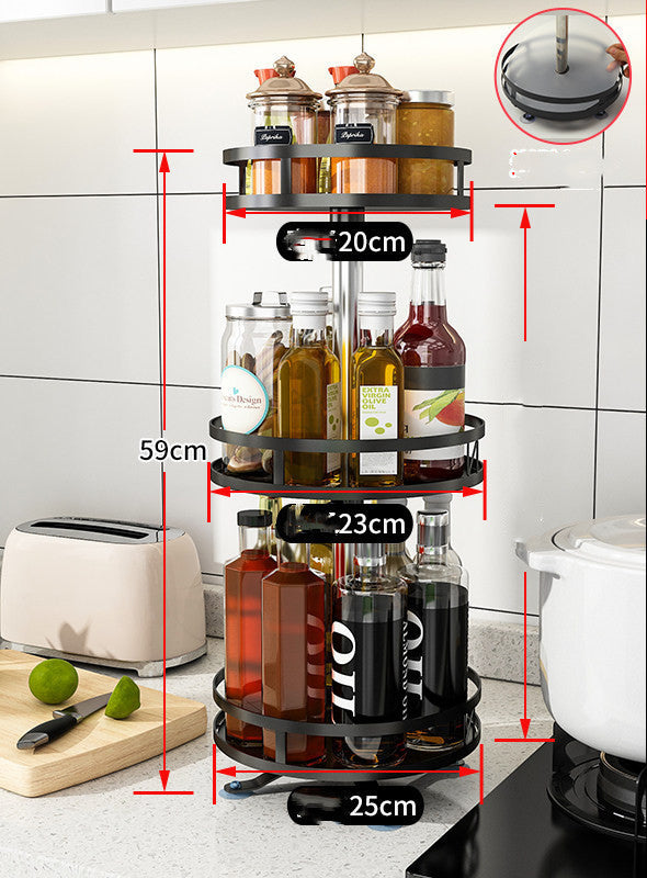 Étagère à condiments rotative sans perforation pour cuisine