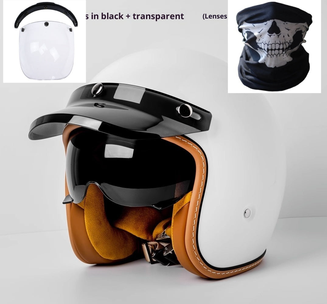 Motorcycle Helmet Motorcycle Helmet Men's And Women's Electric Car Built-in Goggles
