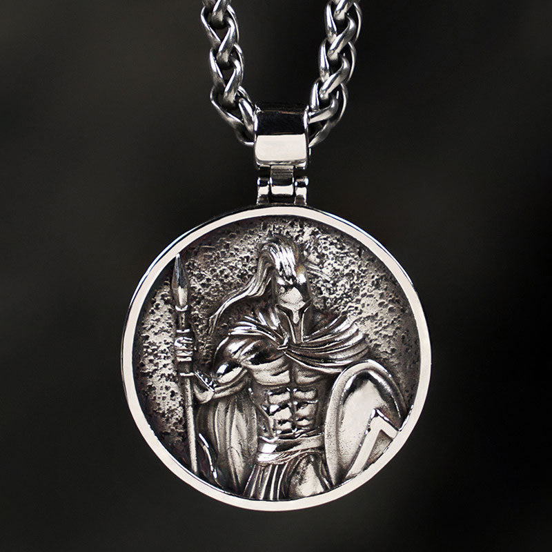 Men's Titanium Steel Warrior Necklace Pendant
