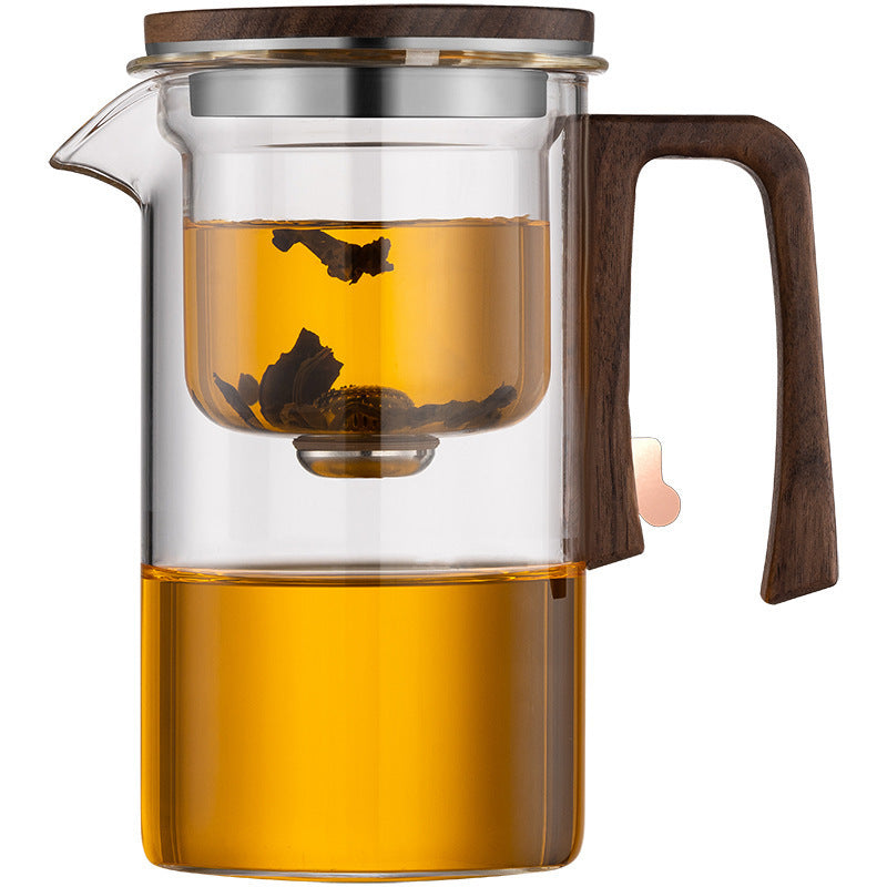 Small Waist One-click Magnetic Filter Glass Teapot