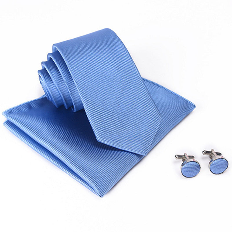 Men's Cufflinks Square Tie Three Piece Set