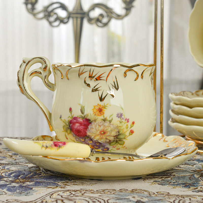 Ensemble Tasses à Café en Céramique avec Cuillère - Pour l'Heure du Thé
