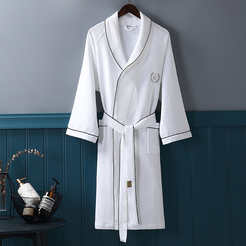 Bathrobe Absorbent And Quick-drying Men's Women's Long Couples Thin Robe